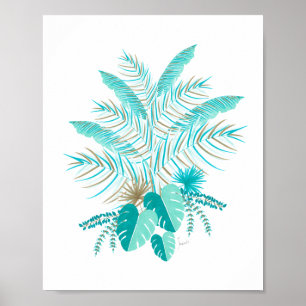 Turquise Tropical Löv Poster