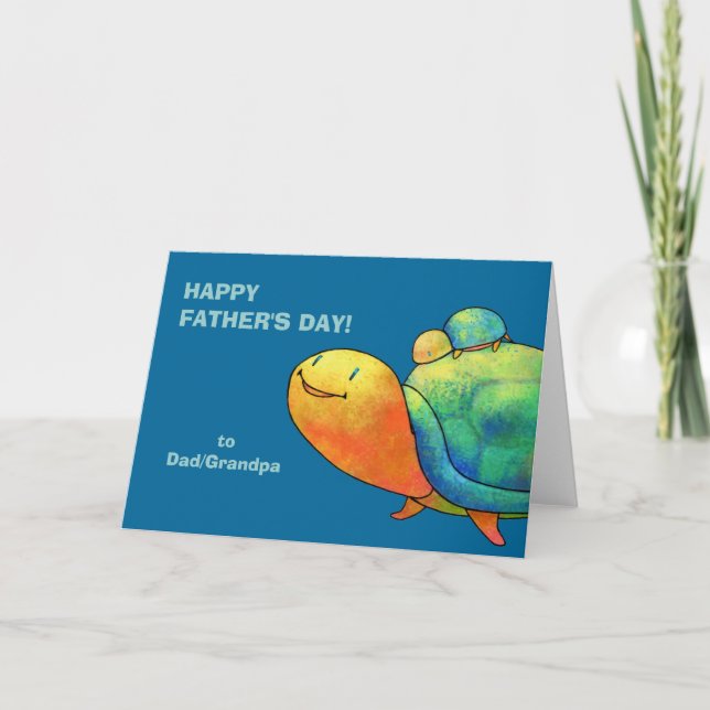 Turquise Turtles Greeting Card (anpassade) Kort (Framsida)
