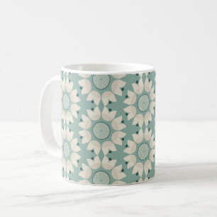 Turquise vår blommor kaffemugg