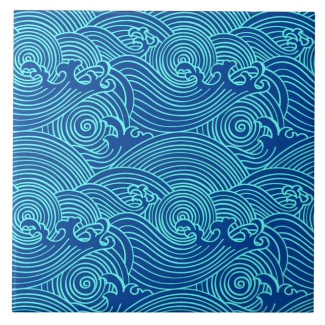 Turquise Vinkarare Euclidean Mönster Ceramic Tile Kakelplatta (Framsidan)
