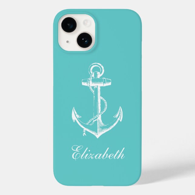 Turquise Vintage Anchor Monogram (Baksida)