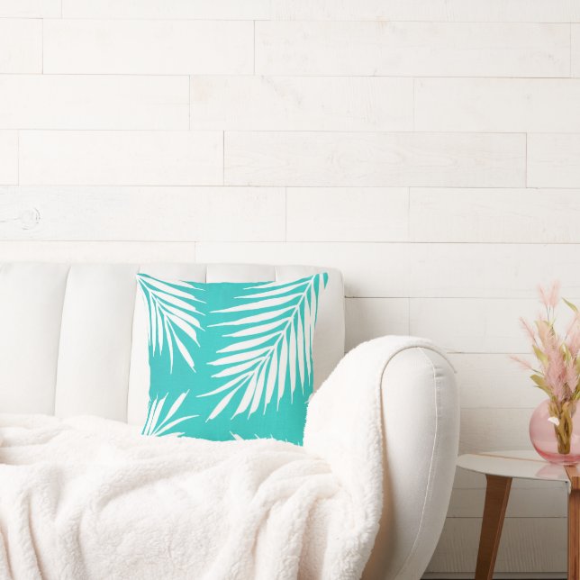 Turquise White Acrylic Handflatan Löv Kudde (Soffa)