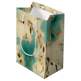 Turquise White Guld Cowhide