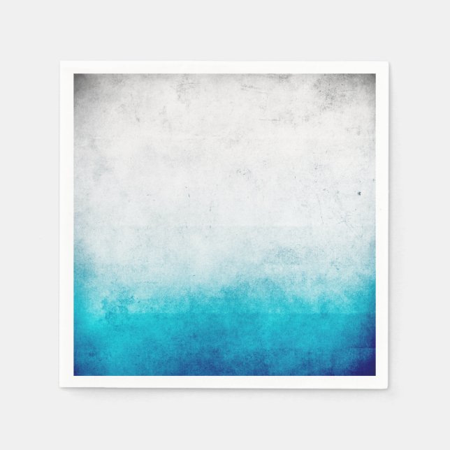 Turquise & White Ombre Distress Watercolor Pappersservett (Framsidan)