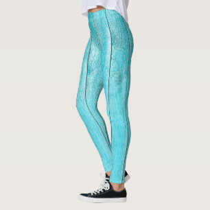 Turquise Wood Struktur Leggings