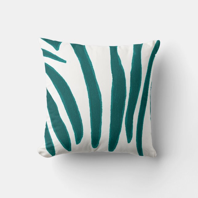 Turquise Zebra ränder Pillow Kudde (Framsida)