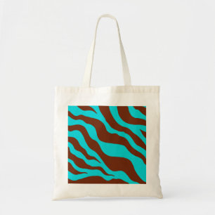 Turquise Zebra tryck Tote Bag Tygkasse