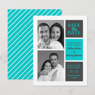 TurquiseGray Minimalist Modern Photo Spara Date Meddelande