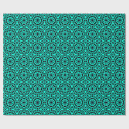 Turquoise and blue Kaleidoscope Fractal Pattern Presentpapper