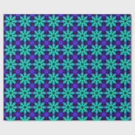 Turquoise and blue Kaleidoscope Fractal Pattern Presentpapper
