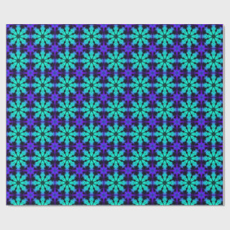 Turquoise and blue Kaleidoscope Fractal Pattern Presentpapper