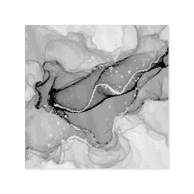 Turquoise and Teal Alcohol Ink Abstract with Gold  Självfärgande Stämpel (Design)