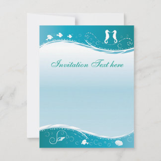 Turquoise Beach Wedding Invitation Inbjudningar