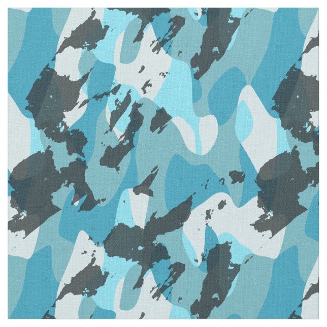 turquoise blue camo abstract tyg (Närbild)
