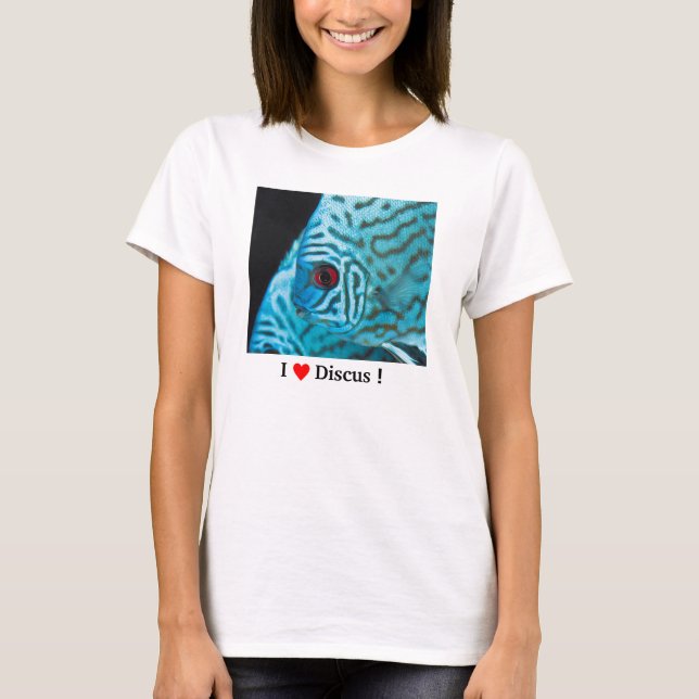 Turquoise Blue Discus T Shirt (Framsida)