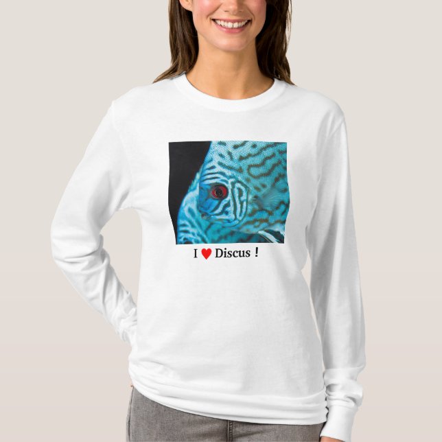 Turquoise Blue Discus Tee Shirt (Framsida)