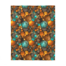 Turquoise Brown Abstract Fractal Pattern