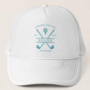Turquoise Classic Golfklubbnamn Keps