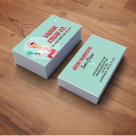 Turquoise Cleaner Cleaning Visitkort