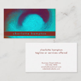 Turquoise & Copper Unique Cool Groovy Custom Visitkort