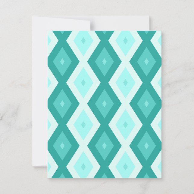 Turquoise diamond pattern OSA kort (Framsida)