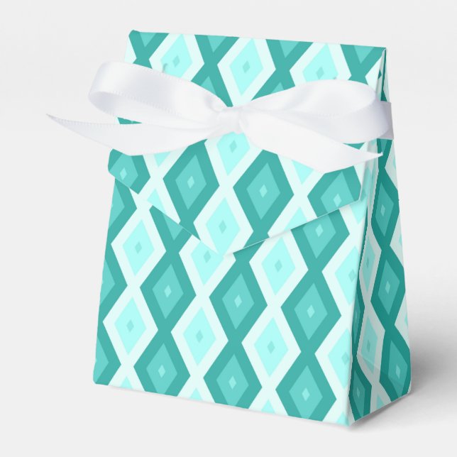 Turquoise diamond pattern presentaskar (Framsidan Sidan)