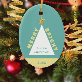 Turquoise Family Photo Minimalist Keepsake Julgransprydnad Keramik