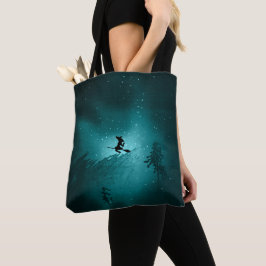 TURQUOISE FLYING HALLOWEEN WITCHS TYGKASSE