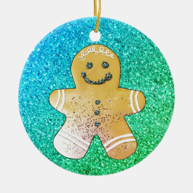 Turquoise Gingerbread Boy Ornament (Framsidan)