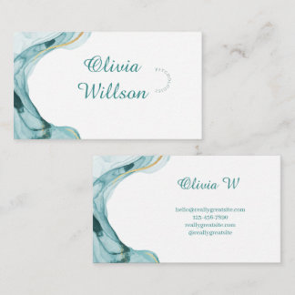Turquoise Green Business Card Visitkort
