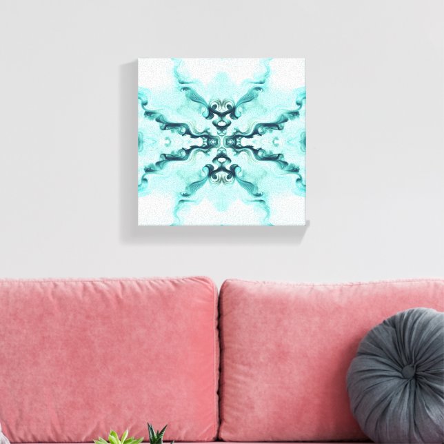 Turquoise Harmony – Artistic Duvet Cover Canvastryck (Insitu (Vardagsrum))