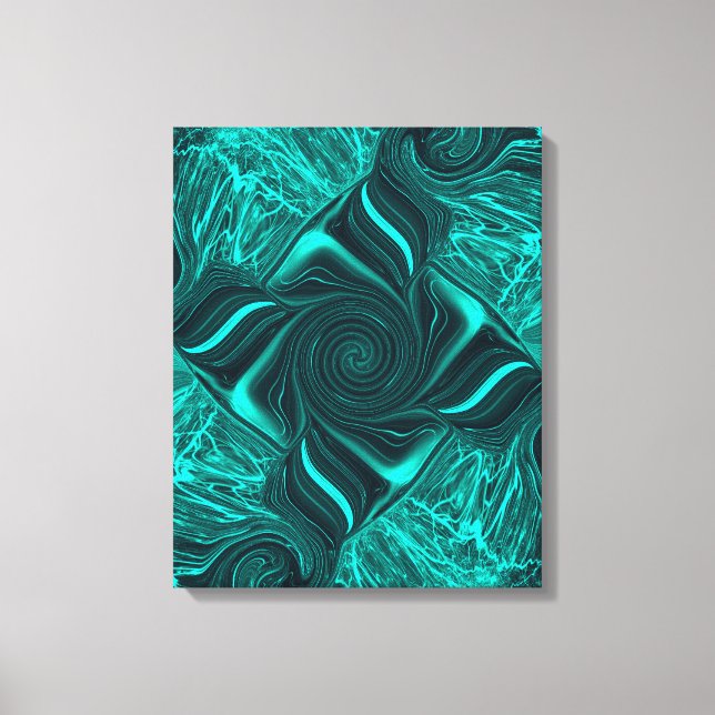 Turquoise Liquid Marble Abstract Art Canvastryck (Framsida)