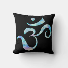 Turquoise Marbled Om Kudde