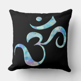 Turquoise Marbled Om Kudde