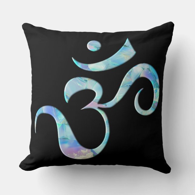 Turquoise Marbled Om Kudde (Framsida)