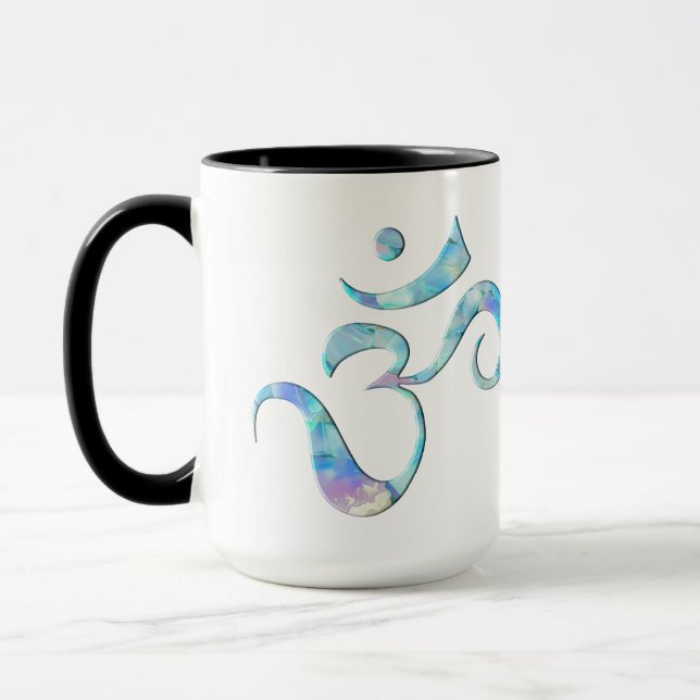 Turquoise Marbled Om Mugg (Vänster)
