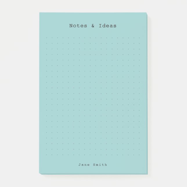 Turquoise minimal  personalized retro aesthetic  post-it block (Framsida)