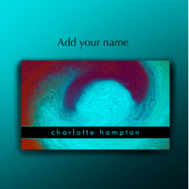 Turquoise Modern Unique Cool Groovy Custom Visitkort