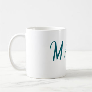 Turquoise monogram wedding couple name simple styl kaffemugg