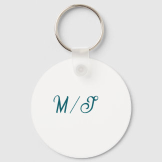 Turquoise monogram wedding couple name simple styl nyckelring