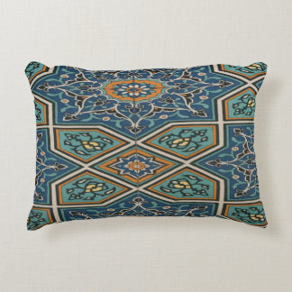 Turquoise Persian Tile Lumbar Pillow – Elegant Tra Prydnadskudde