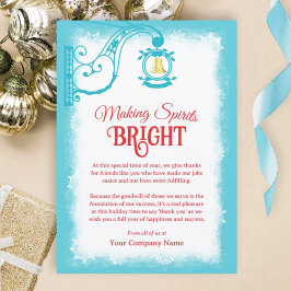 Turquoise & Red, Nostalgic Bell Holiday Card Julkort
