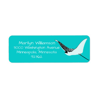 Turquoise Sea Ray Tropical Address Label Returadress Etikett