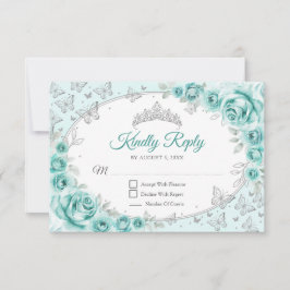 Turquoise Silver Quinceanera Reply OSA Kort
