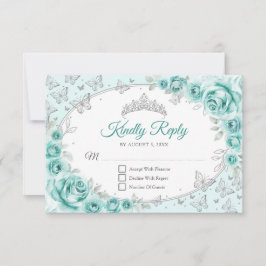 Turquoise Silver Quinceanera Reply OSA Kort