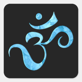 Turquoise Sparkle Om  Fyrkantigt Klistermärke