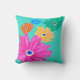 Turquoise Summer Floral Kudde