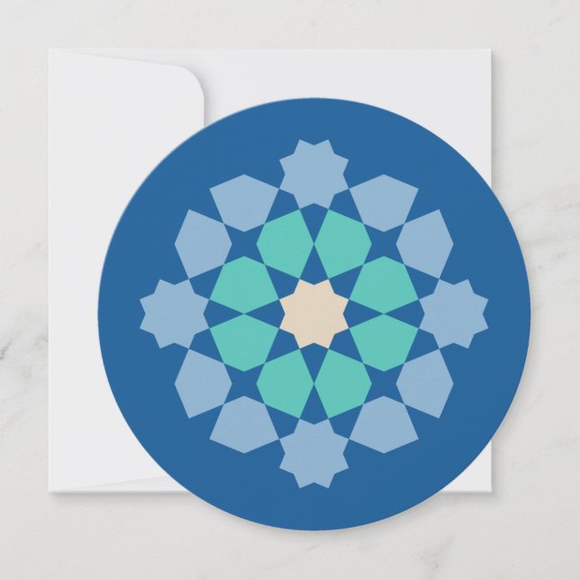Turquoise Tranquility Medallion (customizable) Kort (Framsida)