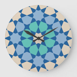 Turquoise Tranquility pattern Stor Klocka