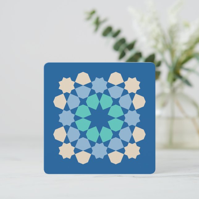 Turquoise Tranquility Tile (customizable) Anteckningskort (Stående Fram)